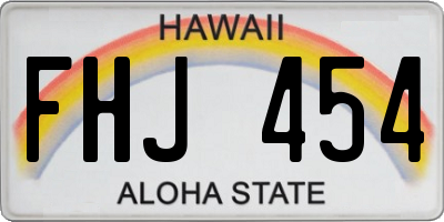 HI license plate FHJ454