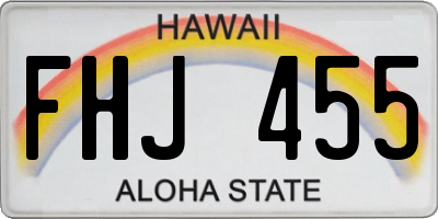 HI license plate FHJ455