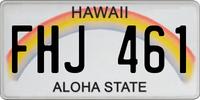 HI license plate FHJ461