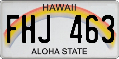 HI license plate FHJ463