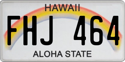 HI license plate FHJ464