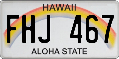 HI license plate FHJ467