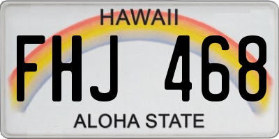 HI license plate FHJ468