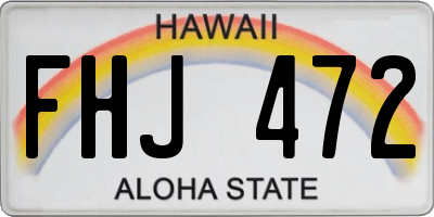 HI license plate FHJ472