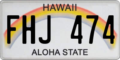 HI license plate FHJ474