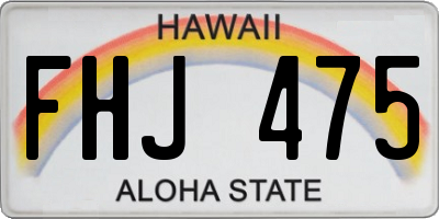 HI license plate FHJ475