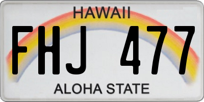 HI license plate FHJ477