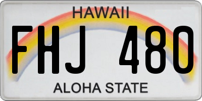 HI license plate FHJ480