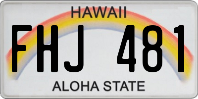 HI license plate FHJ481