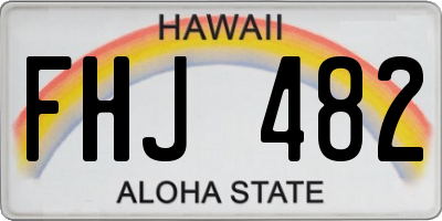 HI license plate FHJ482