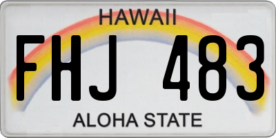 HI license plate FHJ483