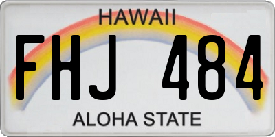 HI license plate FHJ484