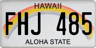 HI license plate FHJ485
