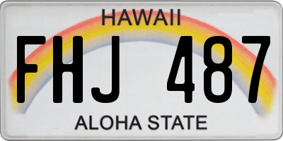 HI license plate FHJ487