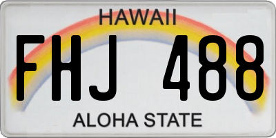 HI license plate FHJ488