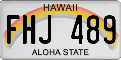 HI license plate FHJ489