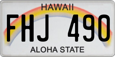 HI license plate FHJ490