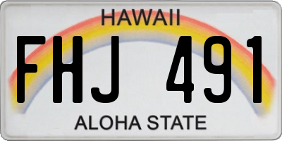 HI license plate FHJ491