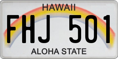 HI license plate FHJ501