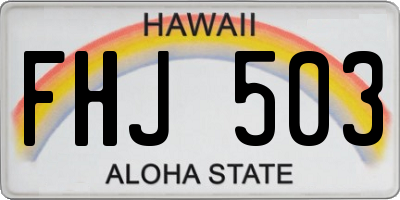 HI license plate FHJ503