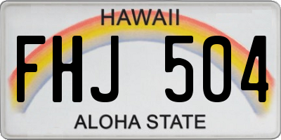 HI license plate FHJ504
