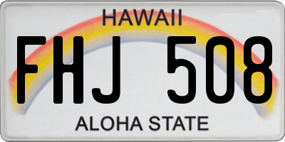 HI license plate FHJ508
