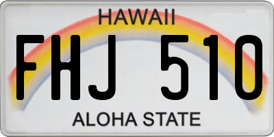HI license plate FHJ510
