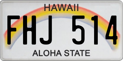HI license plate FHJ514