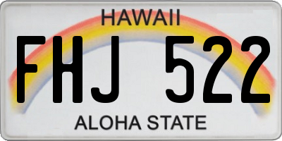 HI license plate FHJ522