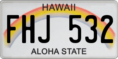 HI license plate FHJ532