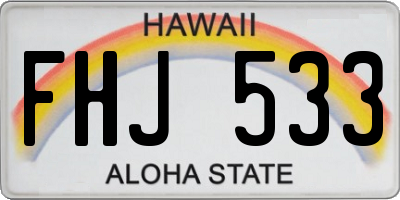 HI license plate FHJ533