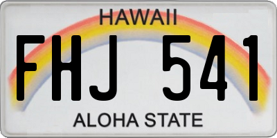 HI license plate FHJ541