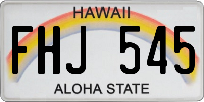 HI license plate FHJ545