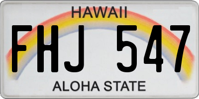 HI license plate FHJ547