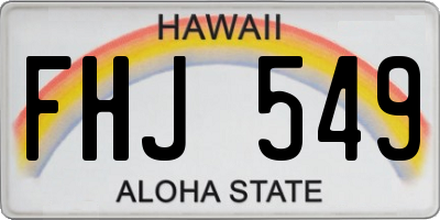 HI license plate FHJ549