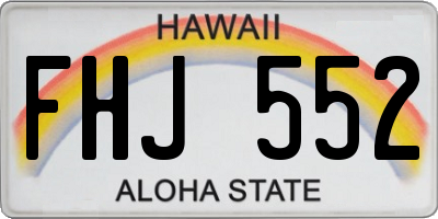 HI license plate FHJ552