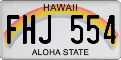 HI license plate FHJ554