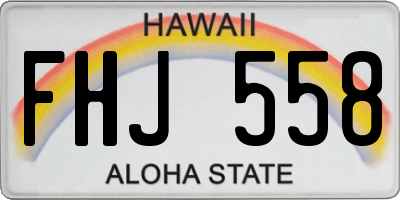 HI license plate FHJ558