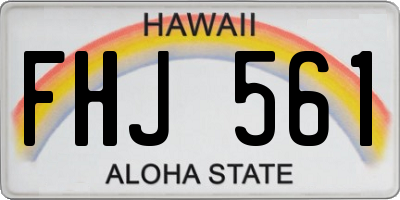 HI license plate FHJ561
