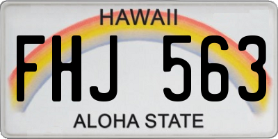 HI license plate FHJ563