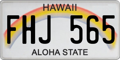 HI license plate FHJ565
