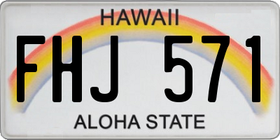 HI license plate FHJ571
