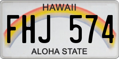 HI license plate FHJ574