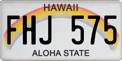 HI license plate FHJ575