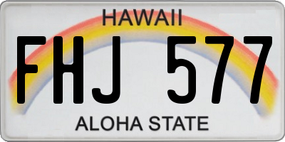HI license plate FHJ577