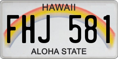 HI license plate FHJ581