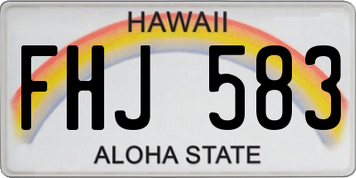 HI license plate FHJ583