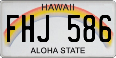 HI license plate FHJ586