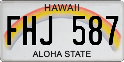 HI license plate FHJ587