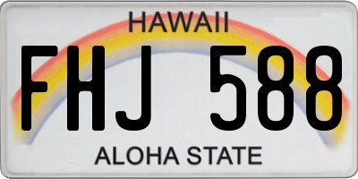 HI license plate FHJ588